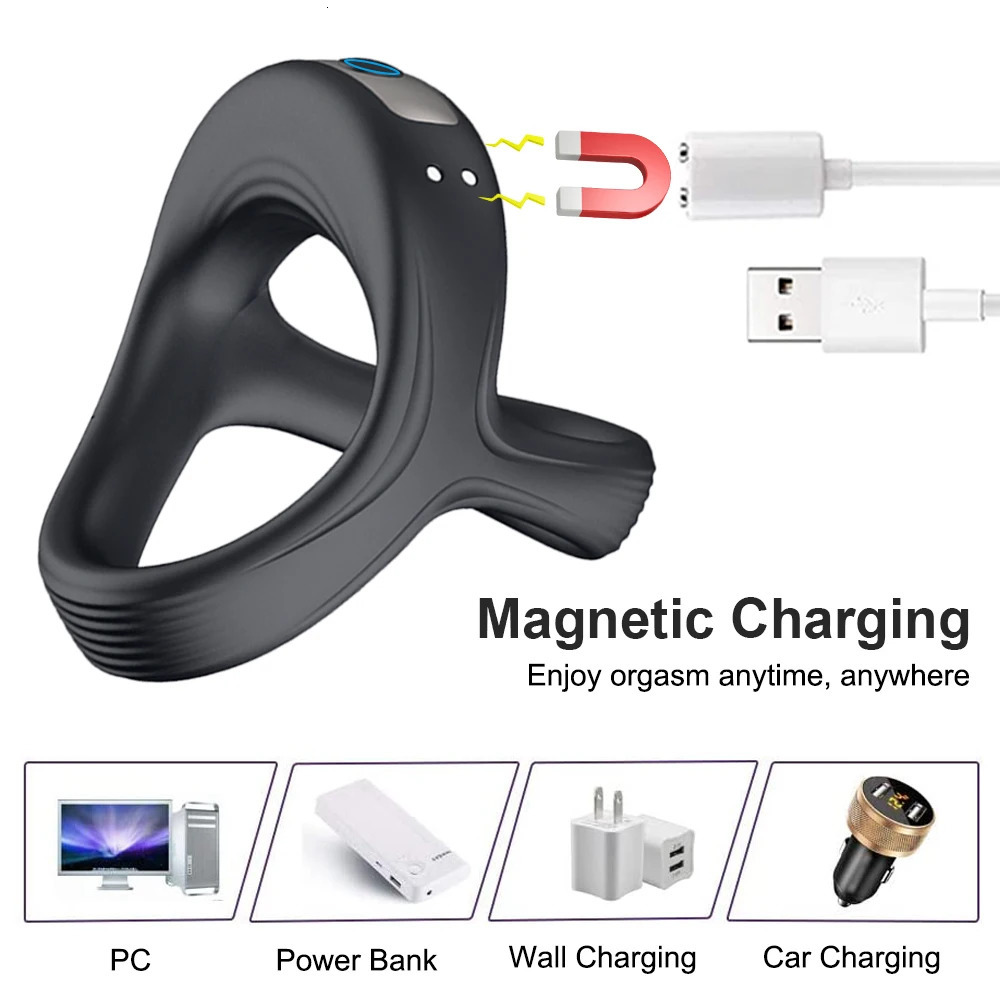 Vibrator Cockring Penis Cock Ring on for Man Delay Ejaculation Sex Toys for Men Couple Rings Penisring Toys for Adults 18 240511