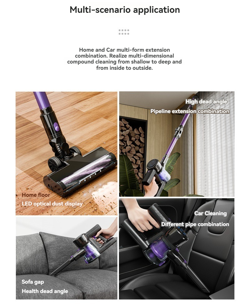 V8 wireless vacuum cleaner handheld household integrated folding Vacuum cleaner dry and wet dual purpose dust collector suitable for hard carpets pet 