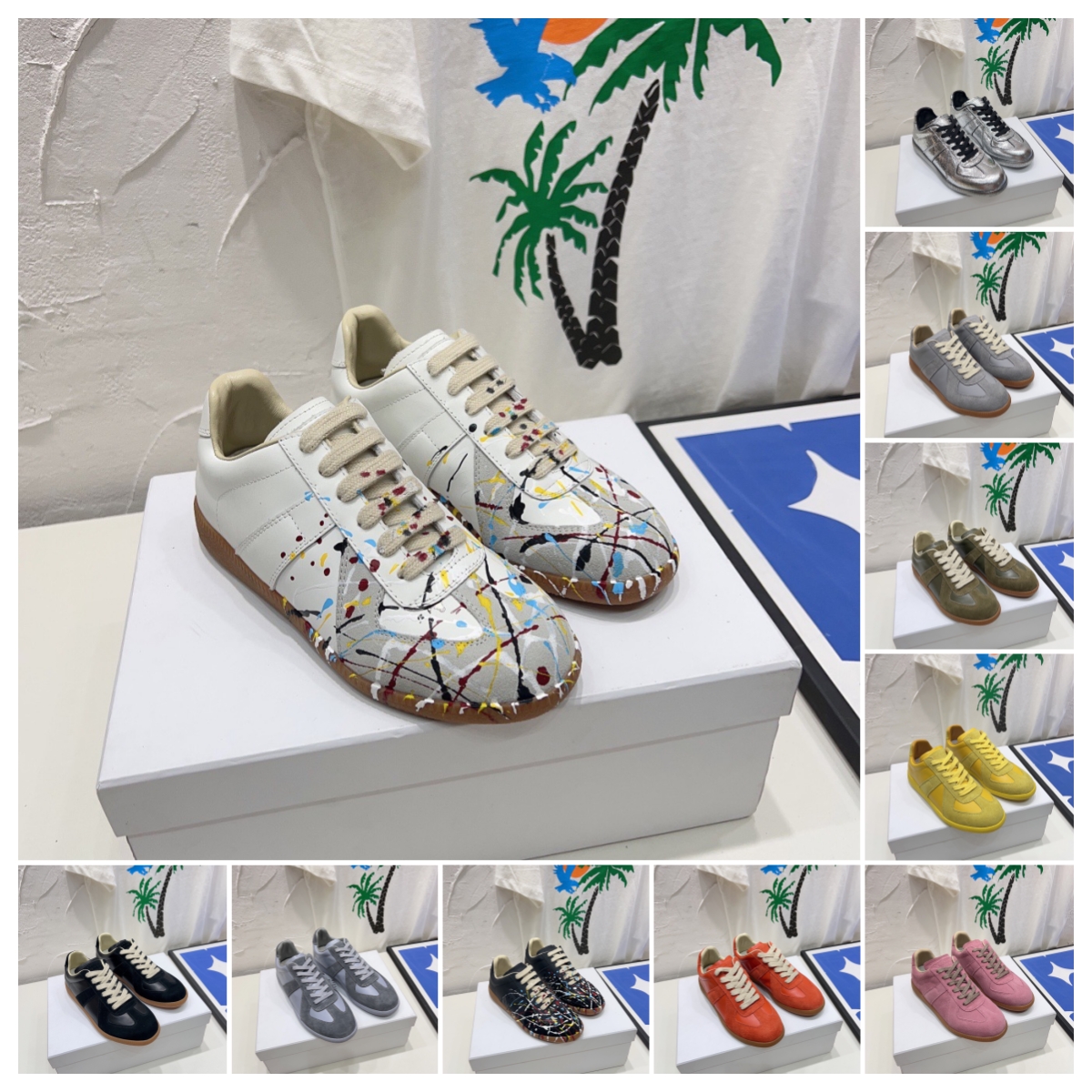 German Army Trainer Gats Low Sneakers MM6 Black White Grey Gum painter Nude Shoes Men Women Casual Shoe Mens Womens Size 35-46