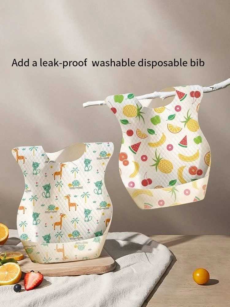 Bibs Burp Cloths 50/Set Fruit Printed Drooling Bibs Disposable Bibs For Baby Boys Girls Nonwoven Drooling Towel Outdoor Baby Burp ClothsL4812