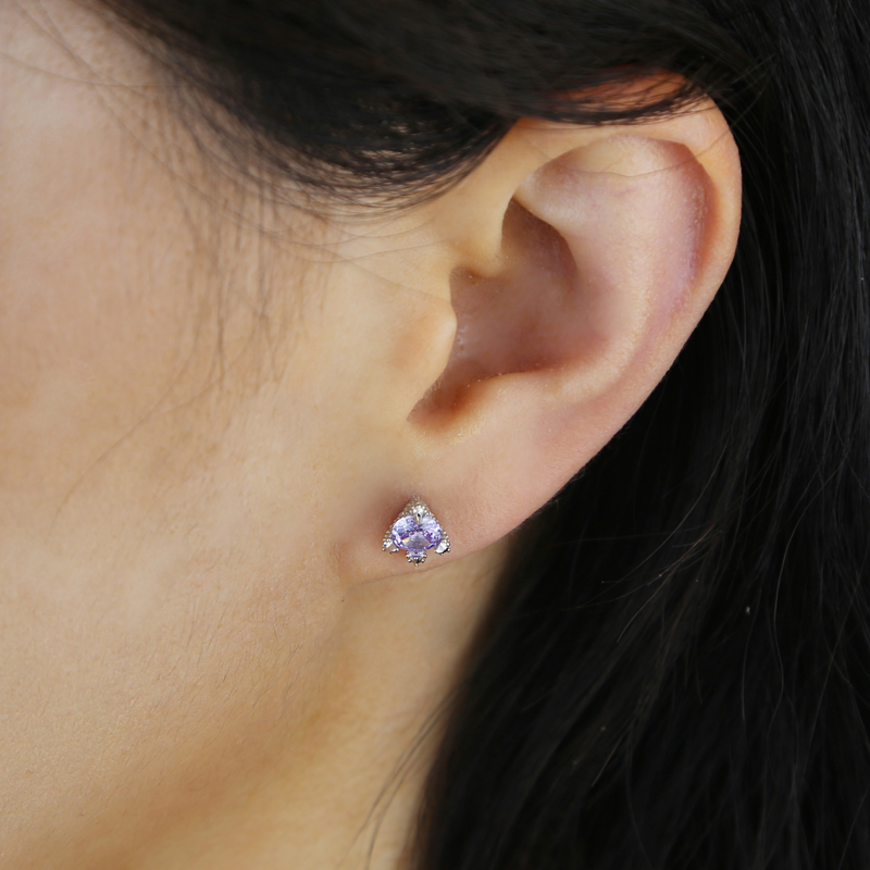 New 925 Sterling Silver Colorful Dragon Claw Earrings Simple Piercing Micro Pave Bling Cz Zircon Ice Out Men Women Punk Jewelry