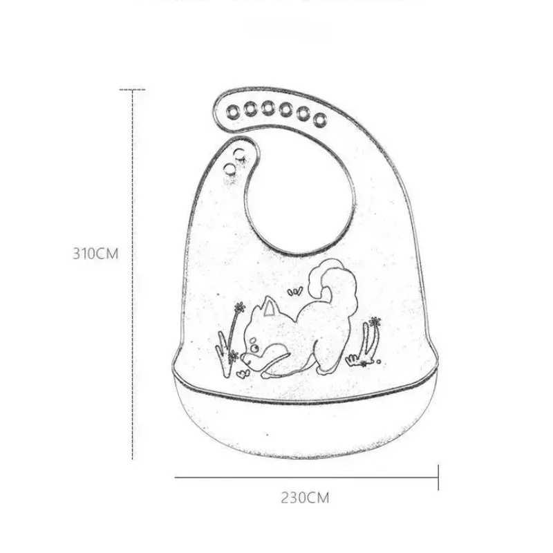 Bibs Burp Cloths Baby Bib Waterproof Silicone Feeding for Young Children Baby Saliva Towel Cartoon Apron Adjustable Cartoon BibL4812