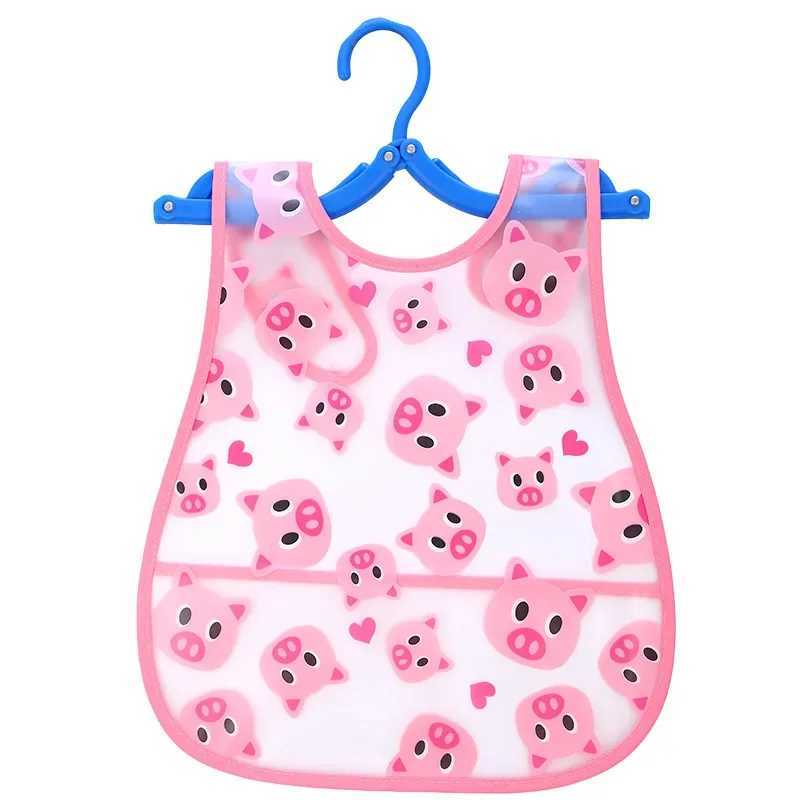 Bibs Burp Cloths Adjustable Baby Bibs Stuff Kerchief Bandanas Stuff EVA Plastic Waterproof Lunch Feeding Cute Cartoon Children Apron Burp ClothsL4812