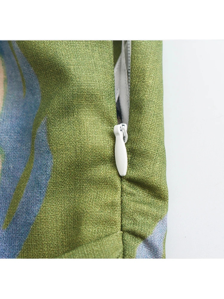 TFMLN Vintage Pattern Print Party Dress Women Spring Skew Collar STRAIGHT Dress Summer Fashion Oneshoulder Long Dresses 240514