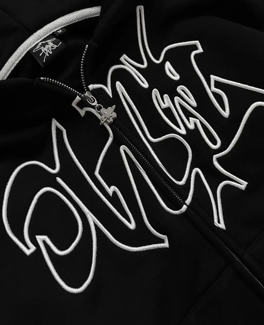 DAVRIL Letter Embroidery Zip Up Hoodie for Men Y2k Harajuku Hip Hop Oversized Loose Hooded Sweatshirt Fashion Streetwear Coat 240428