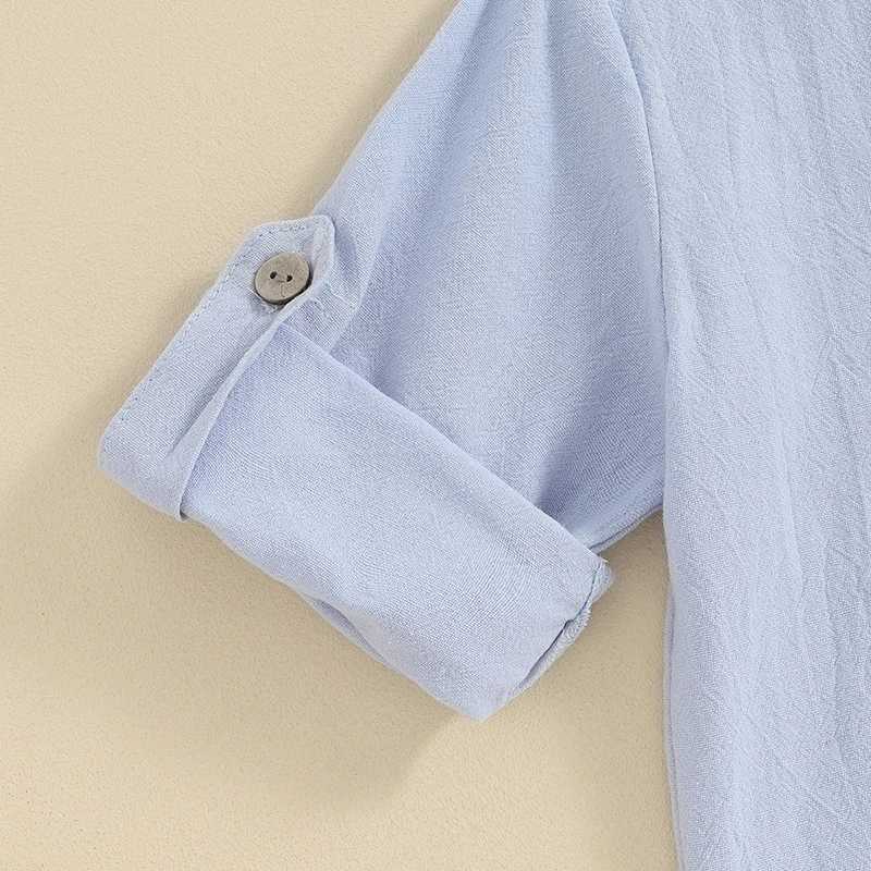 Clothing Sets 1-4years Baby Boy 2pcs Summer Outfit Short Sleeve Solid Color Button Up Shirt + Shorts Set Toddler Boys Clothes Set