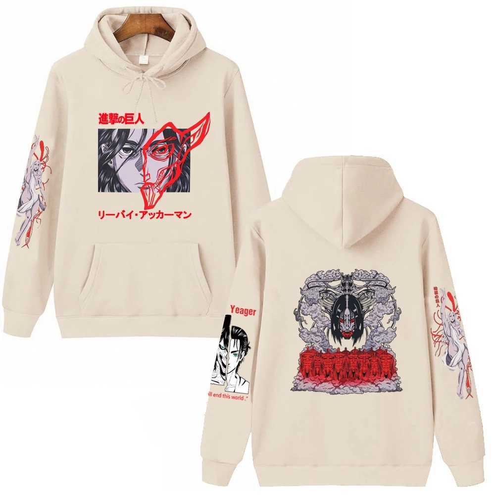 Men's Hoodies Sweatshirts Anime Attack On Titan Hooded Yeager Eren Print Plus Size Hoodie Men Women Sweatshirts Harajuku Unisex Long Slve Pullove