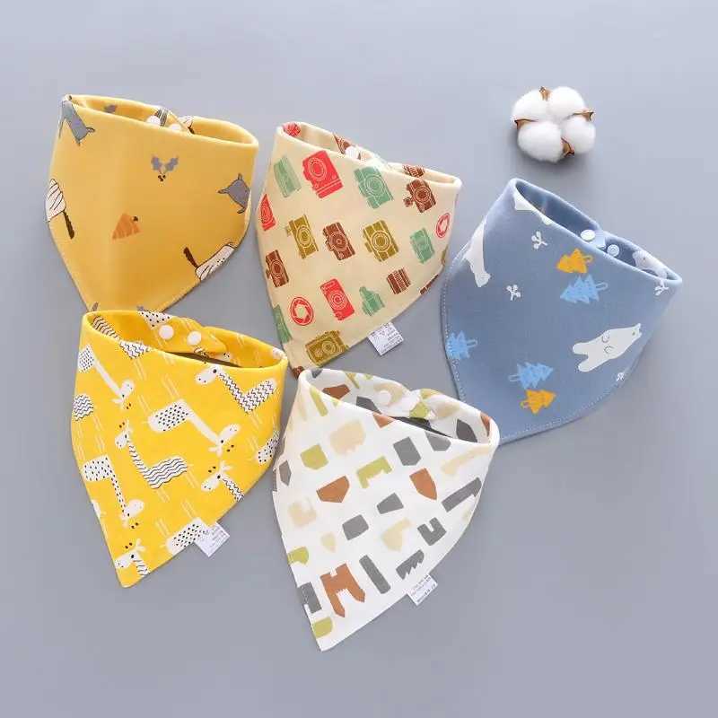 Bibs Burp Cloths 5 Pack Baby Bibs Baby Bandana Drool Bibs Cotton for Unisex Boys Girls Babador Feeding Smock Infant Burp Cloth Baby Saliva TowelL4812