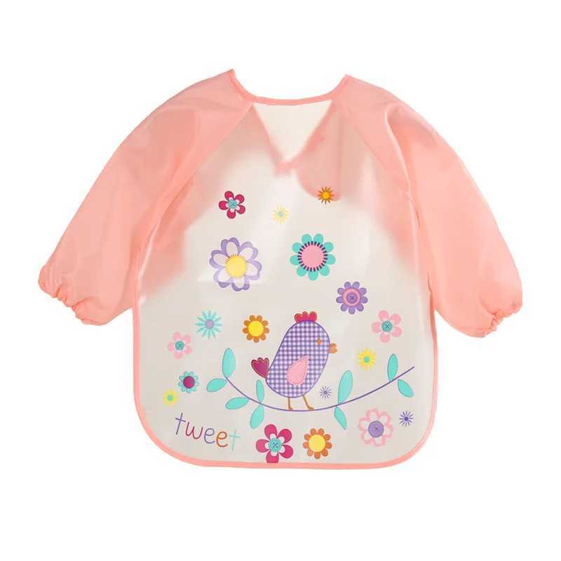 Bibs Burp Cloths Lovely Baby Bibs Toddler Baberos Bavoir Waterproof Long Sleeve Apron Cartoon Animals Children Feeding Smock Bib Baby Stuff 0-3YL4812