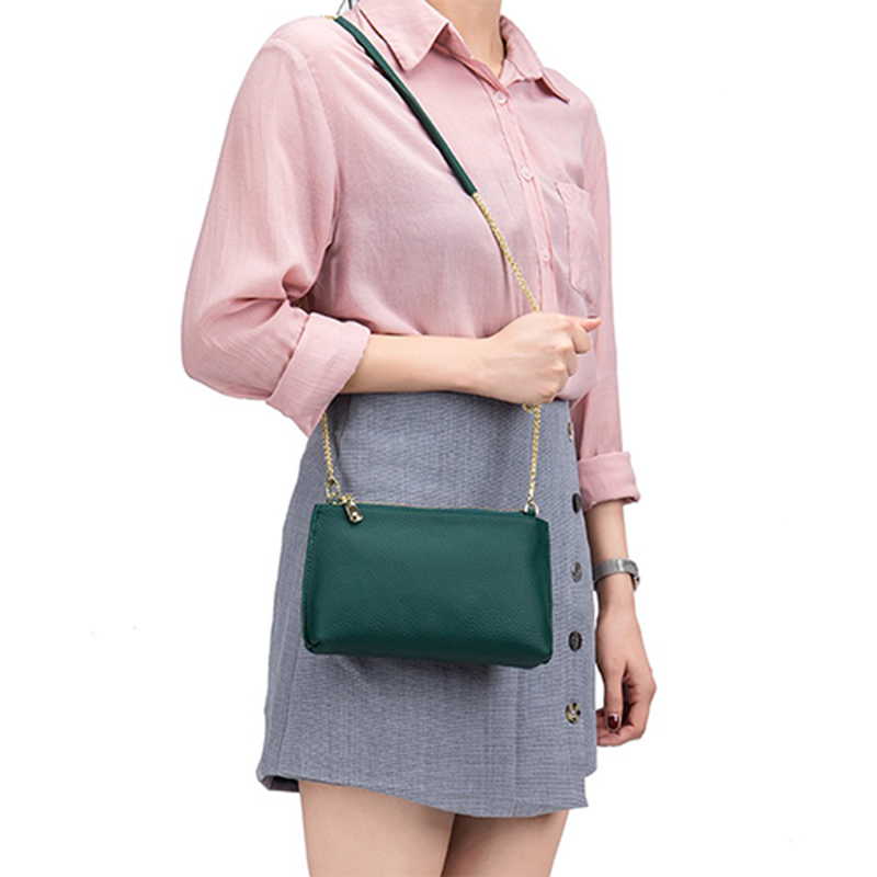 tote cross body bag, simple soft leather women's bag, one shoulder portable small bag
