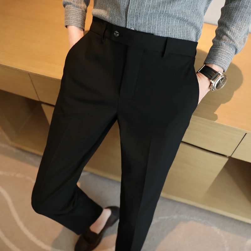 Men's Pants Mens Casual Pants spring Autumn Fashion New slim Pants Male Business Suit Pant Elegant Soft small foot Formal wear Trousers Y240514