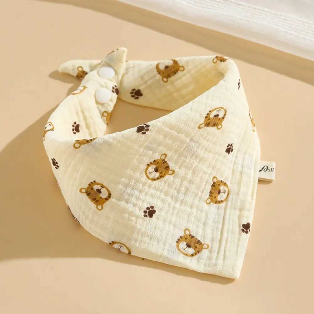 Bibs Burp Cloths Snap Button Baby Muslin Bibs Baby Accessory Printing Cotton Saliva Towel Soft Ruffle Burp Cloths NewbronL4812