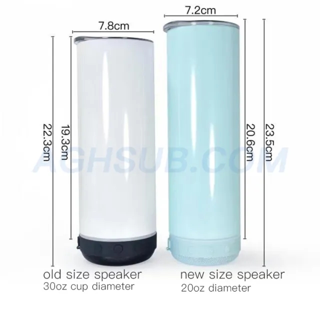 US Local Warehouse 20oz Bluetooth Speaker Tumblers Straight Sublimation Skinny tumbler with wireless Mini Speaker stainless steel vacuum insulated mus