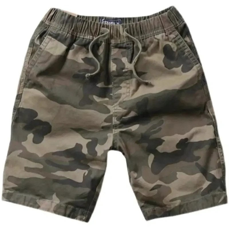 Mens Cargo Shorts Camo Camouflage with Draw String Male Short Pants Black Big and Tall Strech Clothing Comfortable Casual Homme 240508