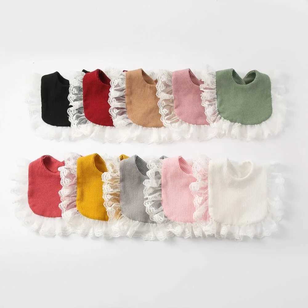 Bibs Burp Cloths Korean Style Baby Waffle Feeding Drool Bib Ruffle Infants Saliva Towel Soft Cotton Burp Cloth For Newborn Toddler Kids Bibs NewL4812