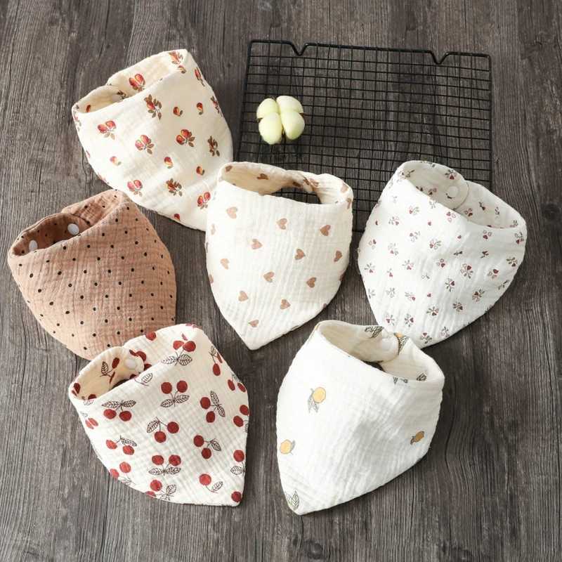 Bibs Burp Cloths Baby Bibs Bandana Muslin Drooling Bib for Infant 0-1Year Baby Teething Soothe Towel High Absorbent Stylish Floral Bib DropshipL4812