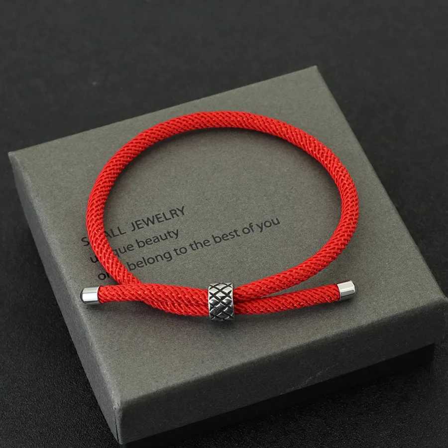 Charm Bracelets Lucky Red Thread Bracelet With Stainless Steel Rings Unisex Viking Braslet Jewelry Pirate Nautical Rope Braclet Leisure Pulseira Y2405