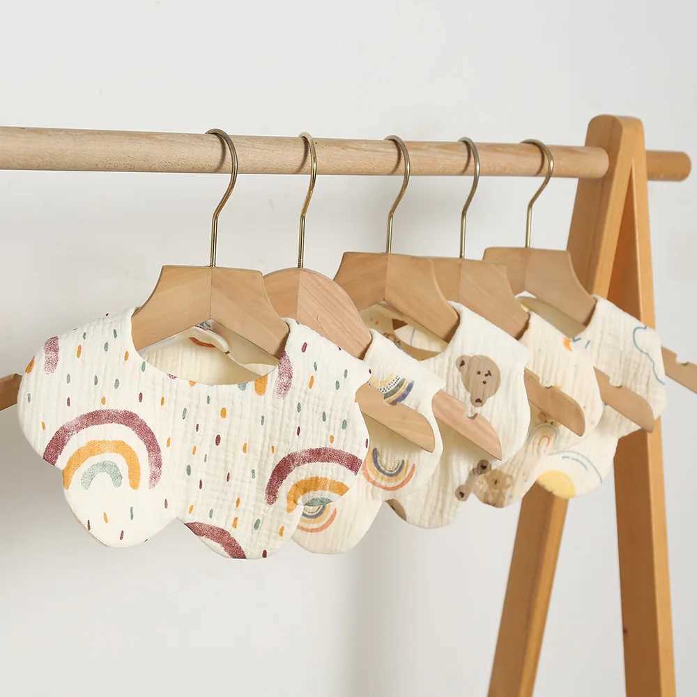 Bibs Burp Cloths Korean Style Cotton Gauze Baby Feeding Bibs Summer Soft Petal Infants Print Saliva Towel Newborn Toddler Burp Cloth Kids Bib NewL4812