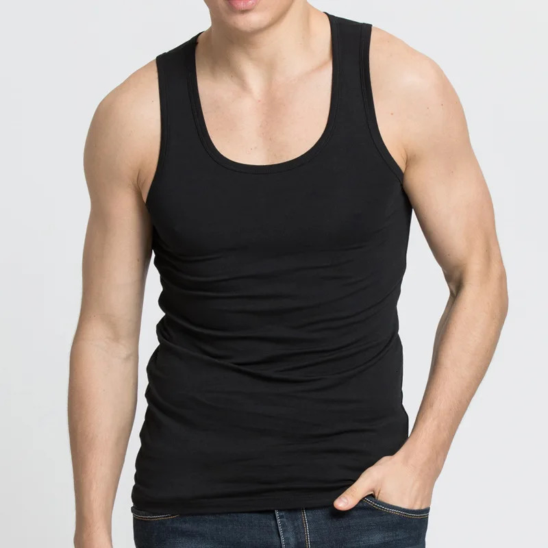 Summer Men Tank Tops Black White Gray Singlets Sleeveless Fitness O-neck Undershirts Male Vest Casual Bodybuilding Tees 240513