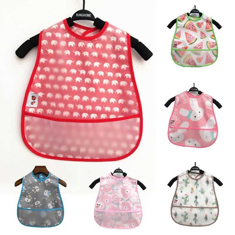 Bibs Burp Cloths 1Pcs Waterproof Lunch Feeding Apron Cartoon Pattern Cotton Baby Bibs Sleeveless Adjustable Boy Girl Feeding Bibs ApronL4812