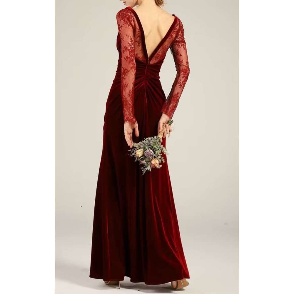 Mother of The Bride with Sleeves Long Formal Dresses prom Evening Gowns prom AMZ