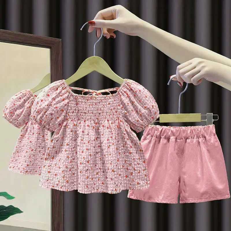 Clothing Sets Baby Set New Girls Summer Floral Kids Short-sleeved Tops+shorts Suit Temperament Pastoral Style Two-piece Set