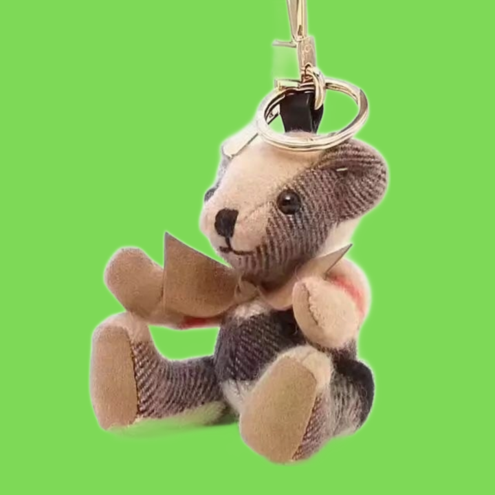 High quality cashmere bear doll pendant Keychains classic design decoration car key chain fashion handbag Keychain