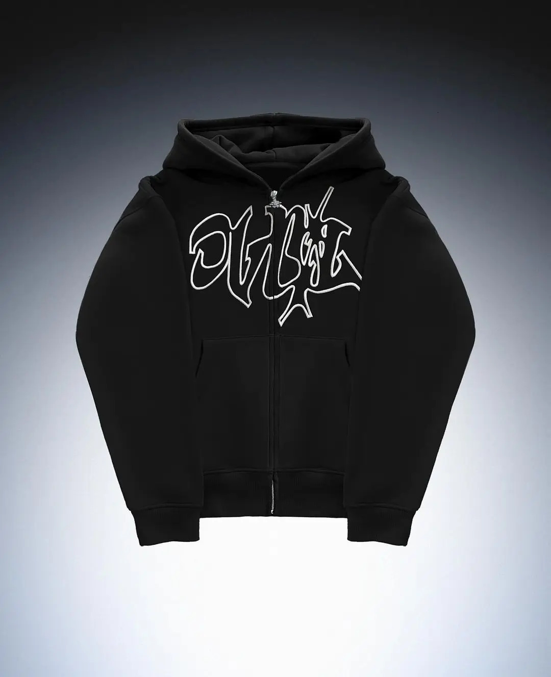 DAVRIL Letter Embroidery Zip Up Hoodie for Men Y2k Harajuku Hip Hop Oversized Loose Hooded Sweatshirt Fashion Streetwear Coat 240428