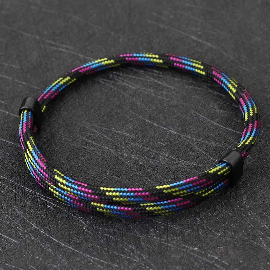 Charm Bracelets Noter Minimalist Adjustable Mens Bracelet Bohemia Paracord Braslet Beach Surfing Leisure Accessories Pulsera Tela Erkek Bileklik Y2405