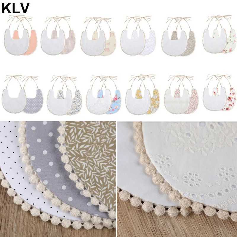 Bibs Burp Cloths 1Pcs Newborn Cotton Embroidery Double Side Bibs Baby Girls Saliva Towel Toddler Feeding Burp Cloths Bandana Scarf Double-sidedL4812