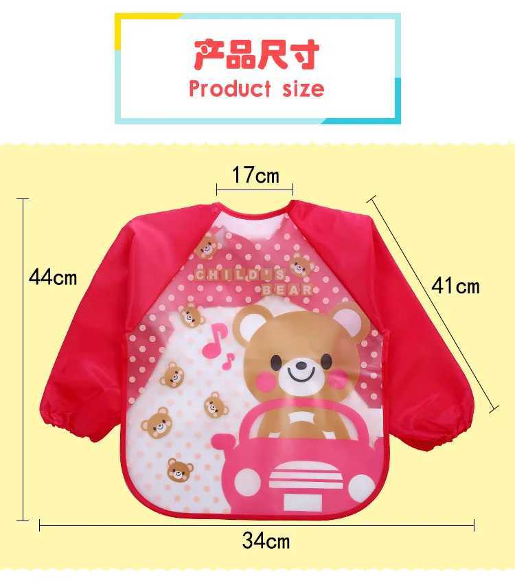Bibs Burp Cloths Cute Baby Bibs Waterproof Long Sleeve Apron Children Feeding Smock Bib Burp Painting Drawing Soft Toddler Clothing Bandana BibsL4812