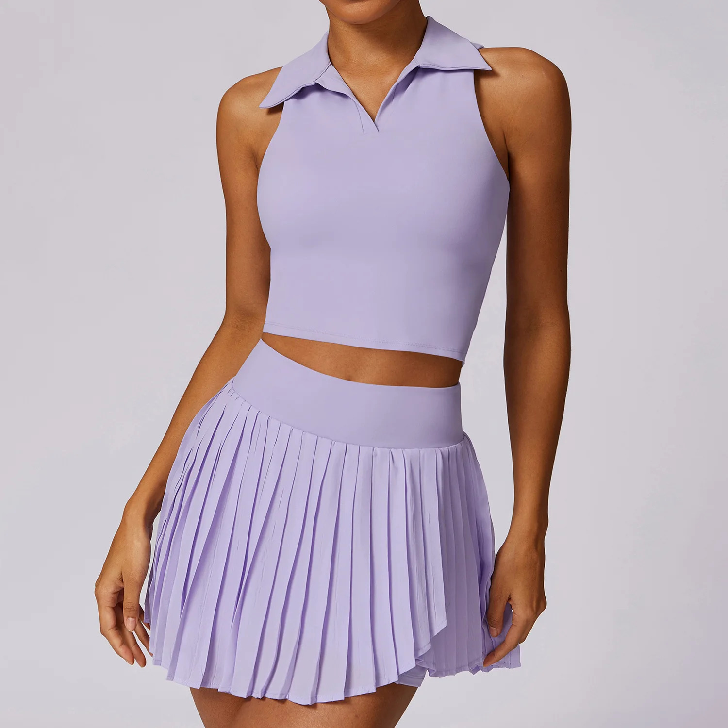 ventilate 2-Piece Yoga Tennis Set Gym Outer Wear Running Fiess Womens Golf Dance Badminton Sexy Skirt Sports Shorts 240514