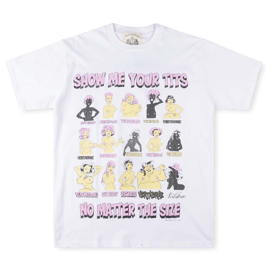 Vertabrae T Shirts Tees Short Sleeve US Size Tee Men Print T-shirts Tops Casual Hip Hop Tee Real Pics