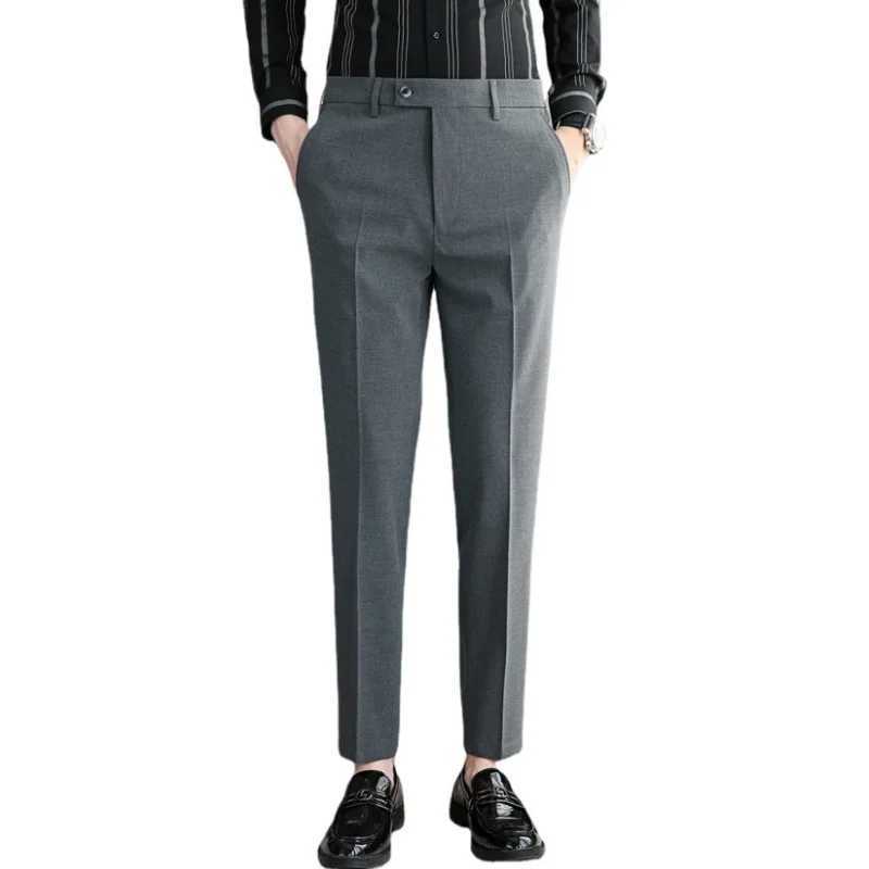 Men's Pants Mens Casual Pants spring Autumn Fashion New slim Pants Male Business Suit Pant Elegant Soft small foot Formal wear Trousers Y240514