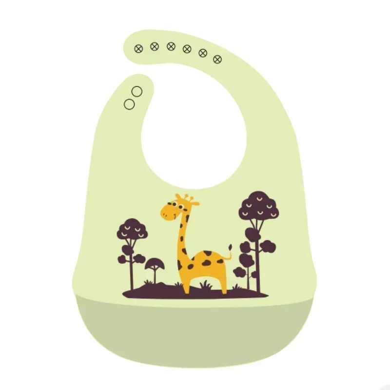 Bibs Burp Cloths Baby Bib Waterproof Silicone Feeding for Young Children Baby Saliva Towel Cartoon Apron Adjustable Cartoon BibL4812