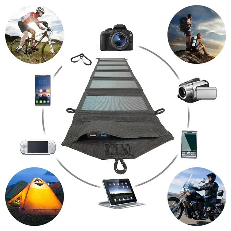 800W 6Fold Foldable solar panel portable panels charger USB 5V DC Full time power mobile supply y240430
