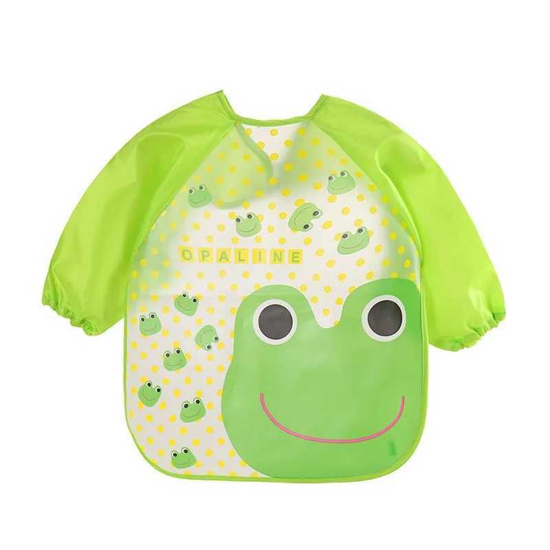 Bibs Burp Cloths Lovely Baby Bibs Toddler Baberos Bavoir Waterproof Long Sleeve Apron Cartoon Animals Children Feeding Smock Bib Baby Stuff 0-3YL4812