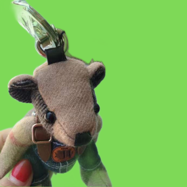 High quality cashmere bear doll pendant Keychains classic design decoration car key chain fashion handbag Keychain