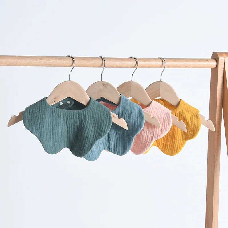 Bibs Burp Cloths New Baby Petal Feeding Drool Bib Solid Color Infants Saliva Towel Soft Cotton Gauze Burp Cloth For Newborn Toddler Kids BibsL4812