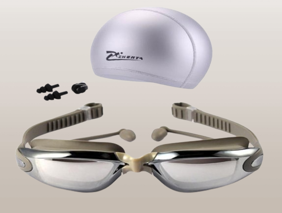 Myopia Swimming Goggles Caps Eeywear HD Shortsighted Swimming Glasses Diopter Spectacles Plating lens Swim Pool Use Accessories 3p