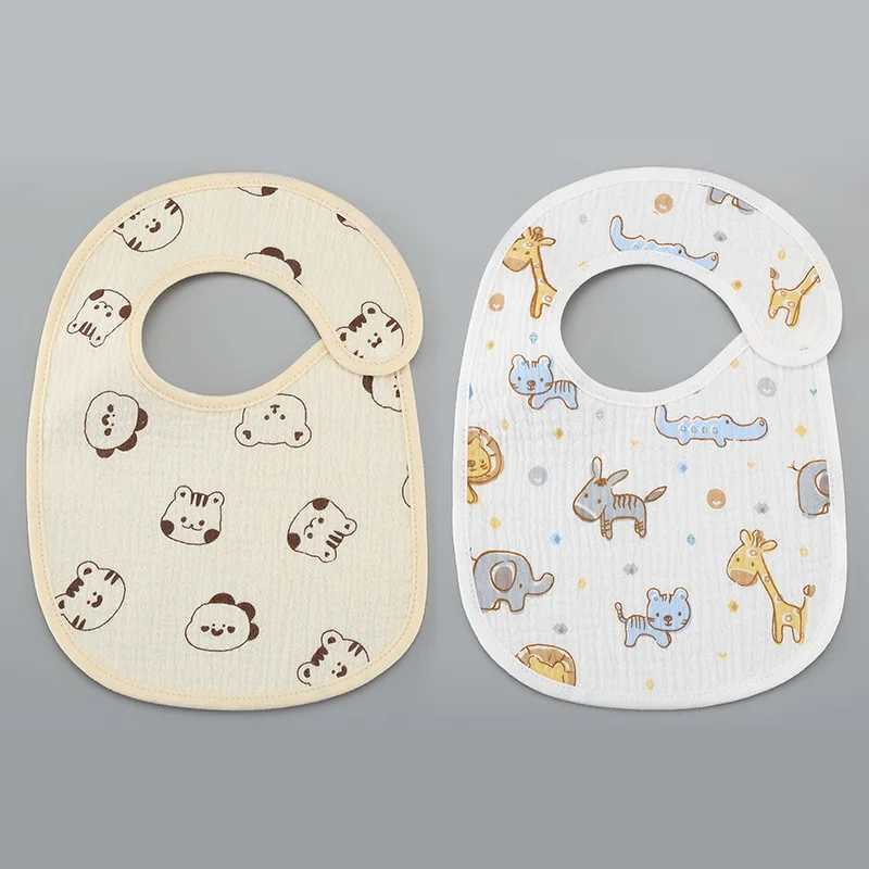 Bibs Burp Cloths 2pcs/set Summer Waterproof Baby Bibs New Cute Cotton Infant Bib Newborn Burp Cloths for Kids Boy Girl Soft Feeding Saliva TowelL4812