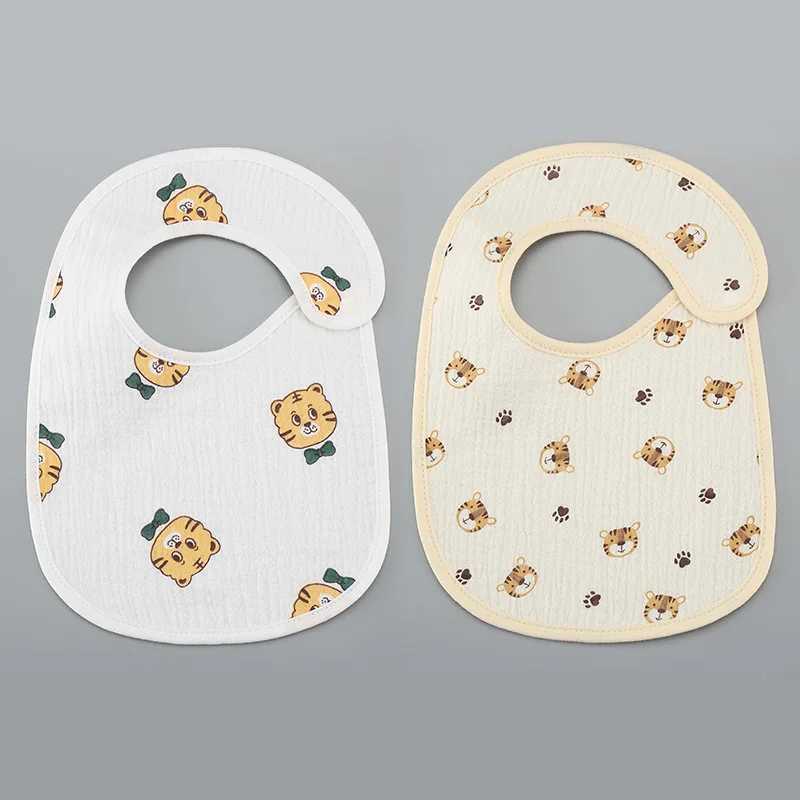 Bibs Burp Cloths 2pcs/set Summer Waterproof Baby Bibs New Cute Cotton Infant Bib Newborn Burp Cloths for Kids Boy Girl Soft Feeding Saliva TowelL4812