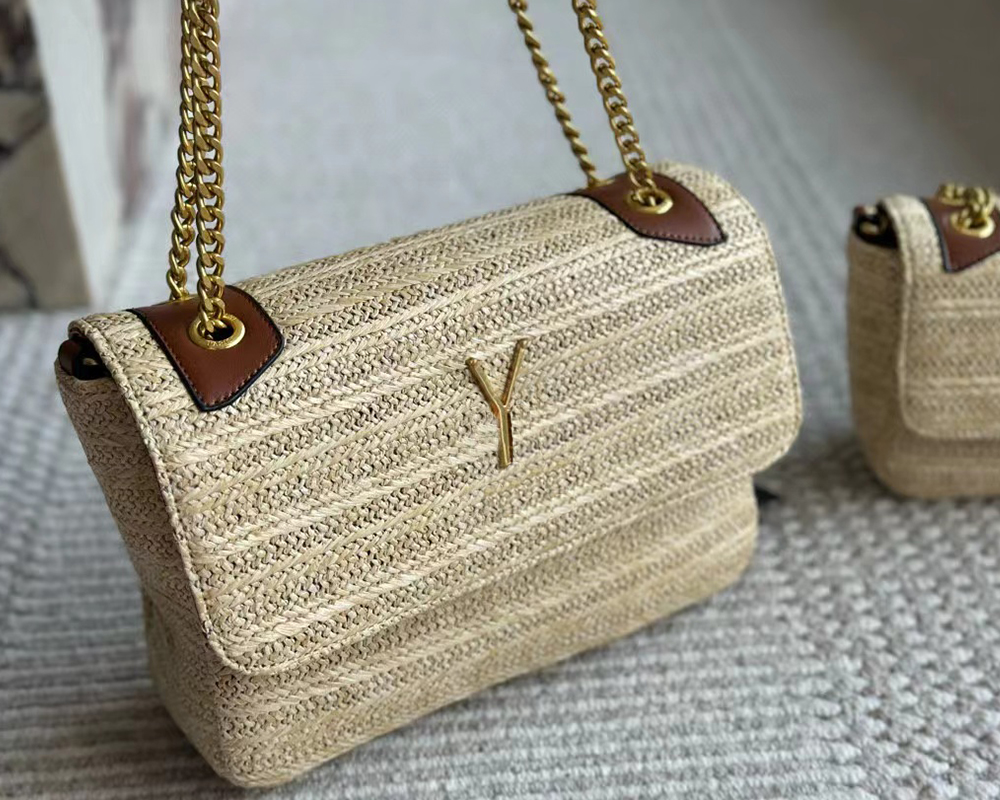 Straw Womens Shoulder Bags Desinger Lafite Grass Woven Fashion Totes Handbags Summer Chain Envelope Shoulder Handbags