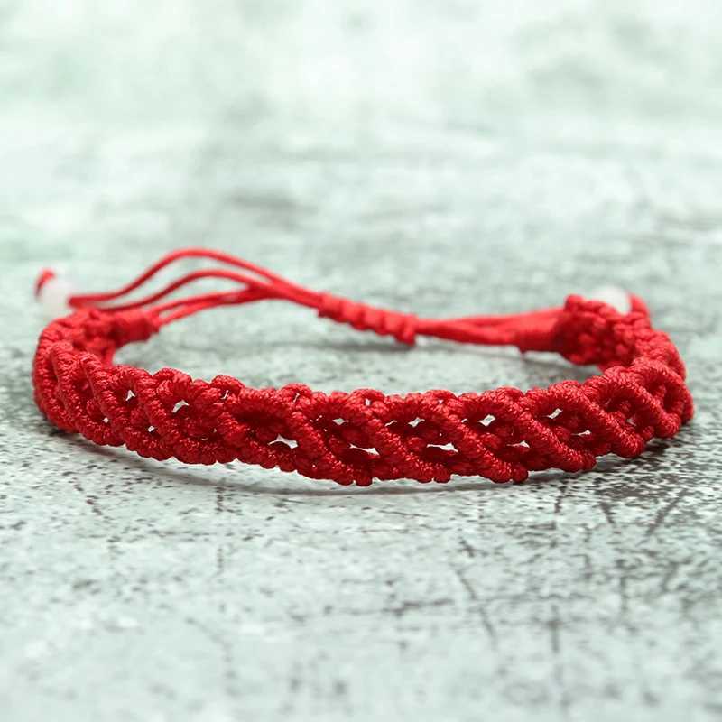 Charm Bracelets Noter Handmade Braided Lucky Red Thread Bracelet Adjustable Ethnic Braslet Men Women Friendship Braclet Yoga Meditation Brazalet Y2405