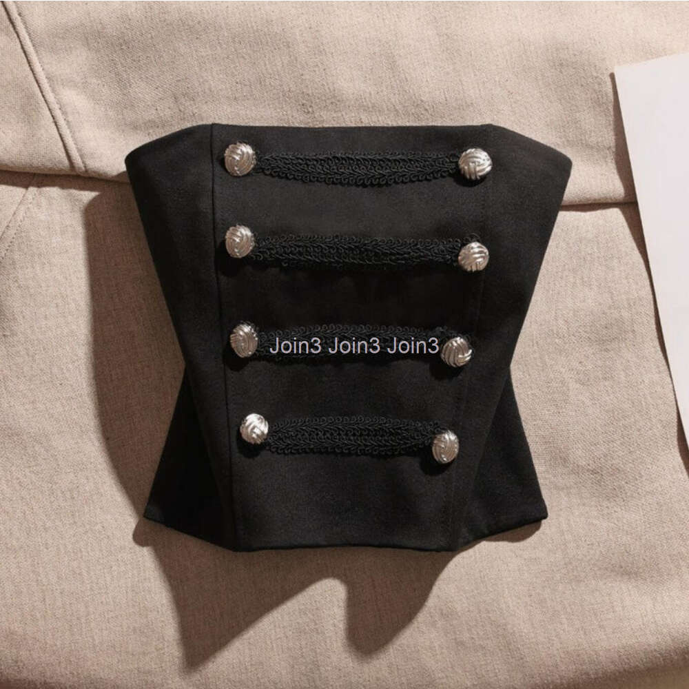 Womens summer new design padded double breasted royal style tube top off shoulder tanks camis SMLXLXXL