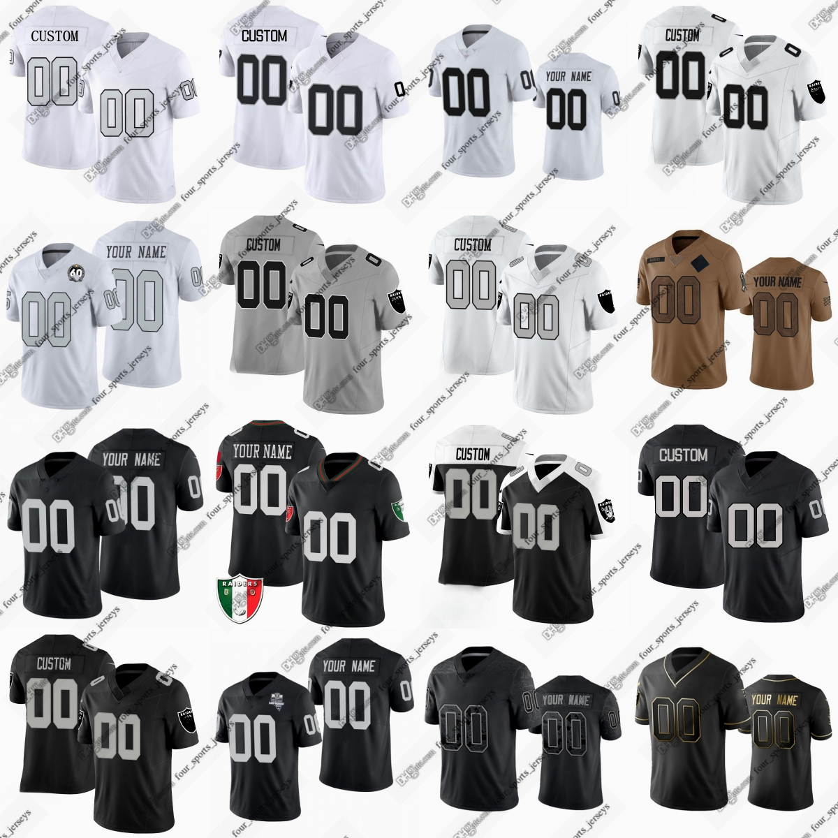 34 Bo Jackson Football Jersey Maxx Crosby Derek Carr Davante Adams Jakobi Meyers Josh Jacobs Darren Waller Marcus Allen Josh Jacobs cyhjersey