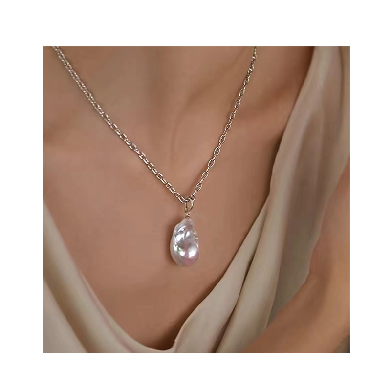 baroque Irregular Freshwater Pearl Pendant Women's Necklace