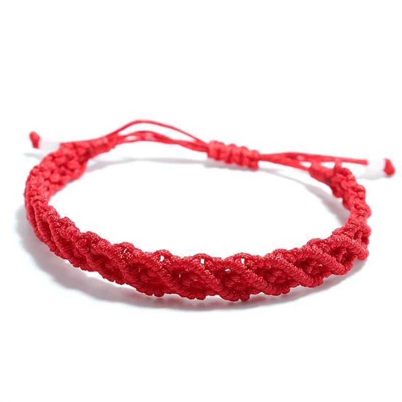 Charm Bracelets Noter Handmade Braided Lucky Red Thread Bracelet Adjustable Ethnic Braslet Men Women Friendship Braclet Yoga Meditation Brazalet Y2405