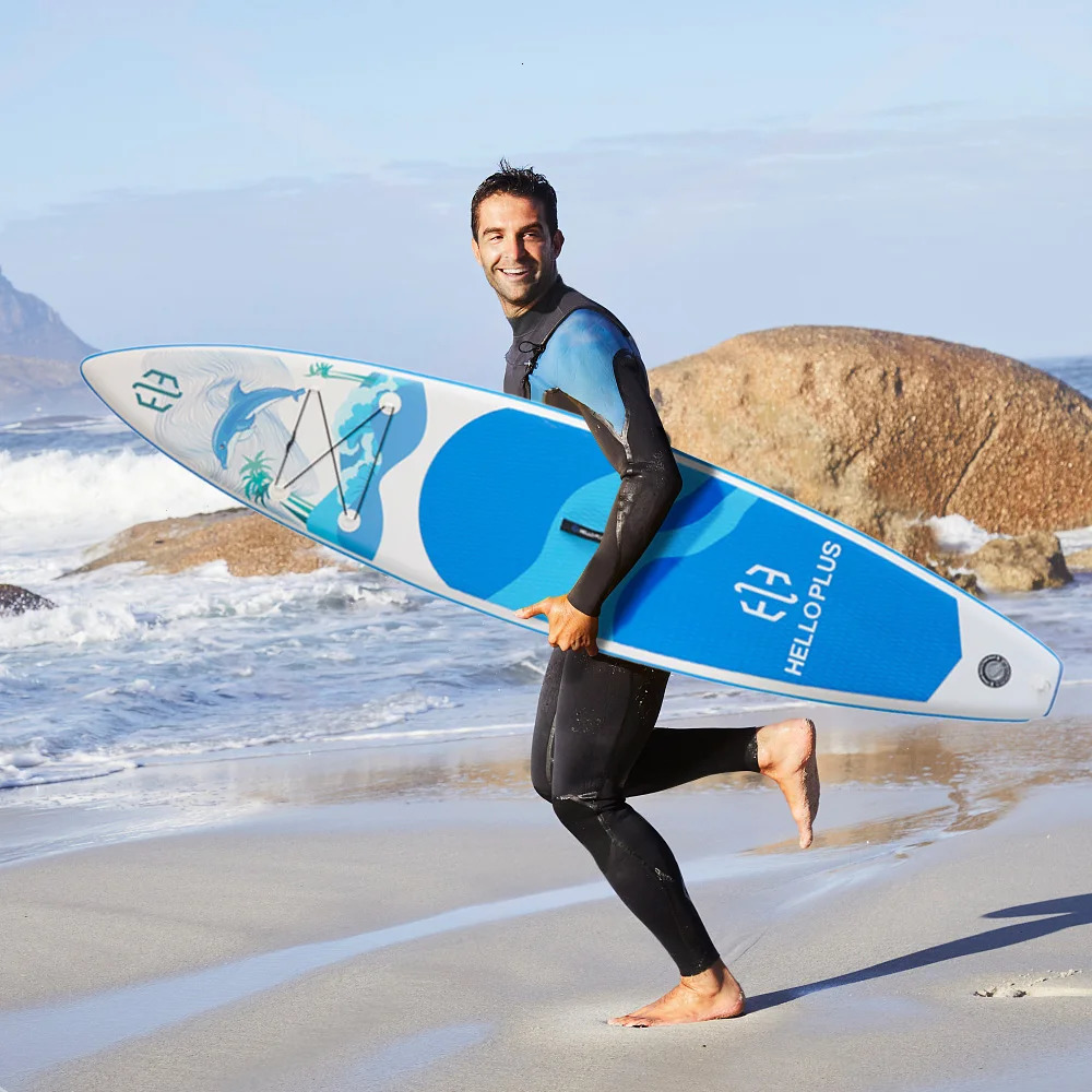 Inflatable Stand Up Paddle Board 35m PVC Surfboard for Adults Stable Versatile and Portable Surfing Racing Fishing 240509