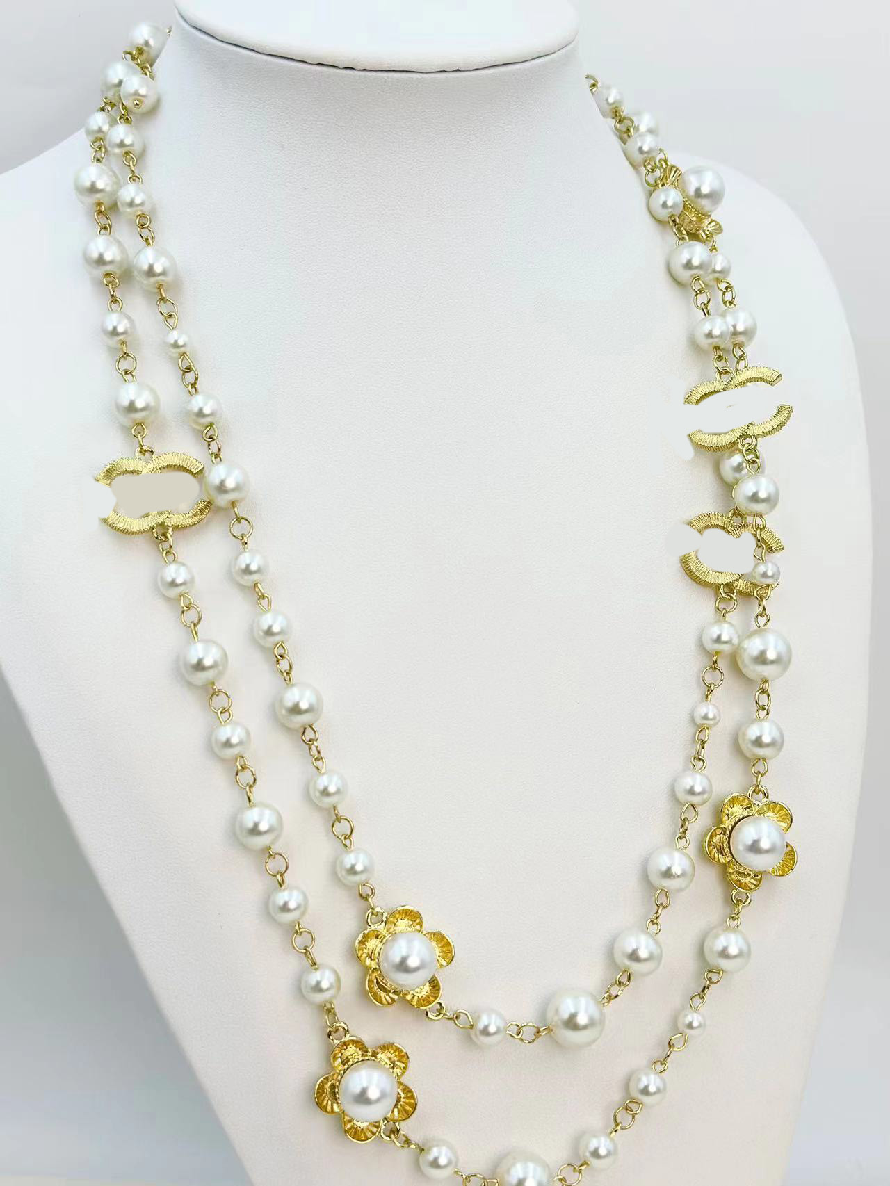 Flower Designer Pearl Sweater Chain Necklace Multi Layered Chokers Necklaces For Women Womens Wedding Christm Jewelry Gift s s